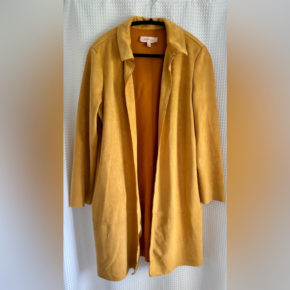 Philosophy suede like midi blazer/Coat size Large